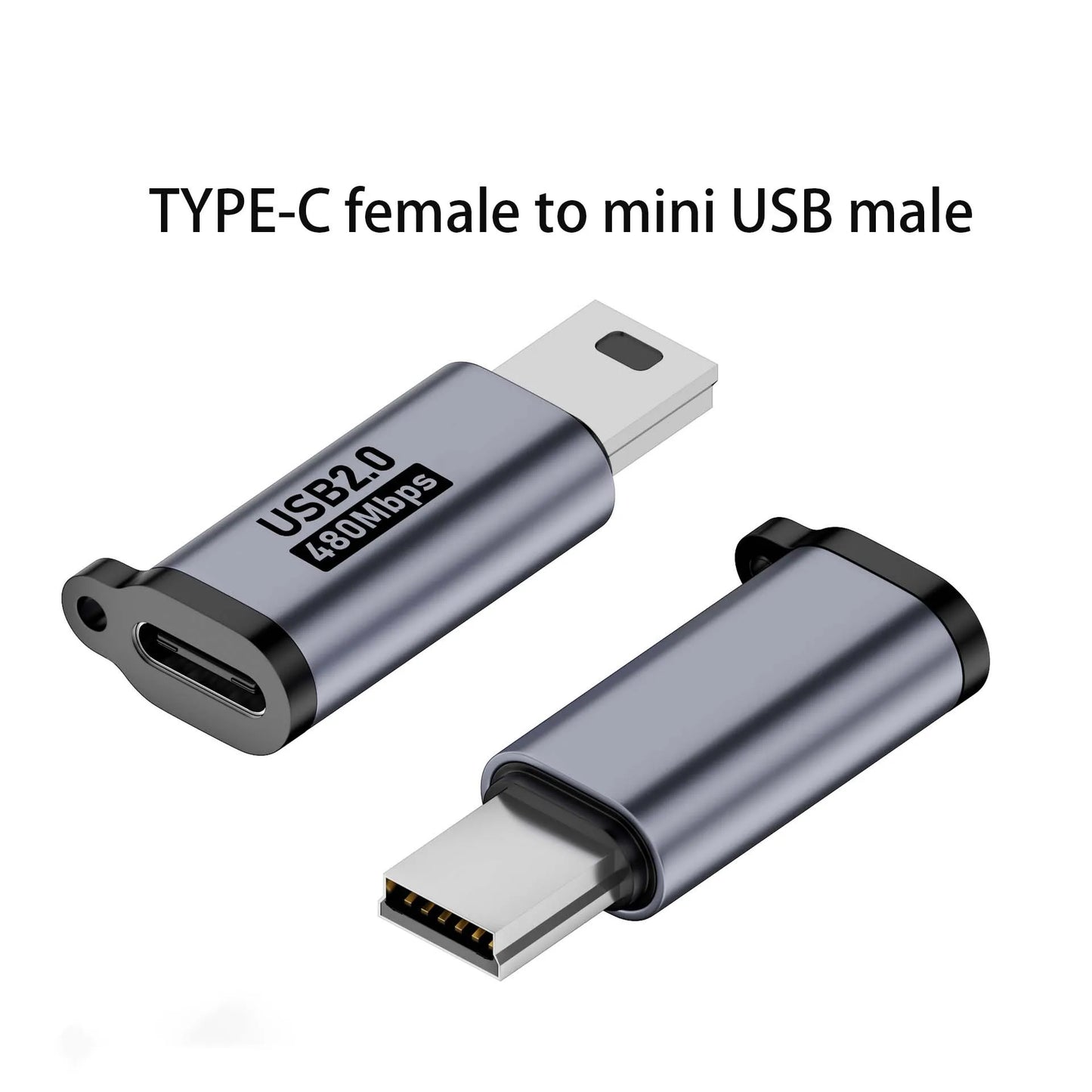 Micro USB to Type-C & Mini USB Female Plug Adapter