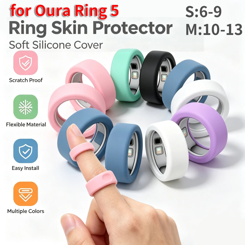 For Oura Ring 5 Ring Protective Cover Smart Ring For Oura Ring 5 Skin Feel Silicone Ring Cover Anti Fall Dust-proof Protection Peaceful Pleasures Health and Wellness