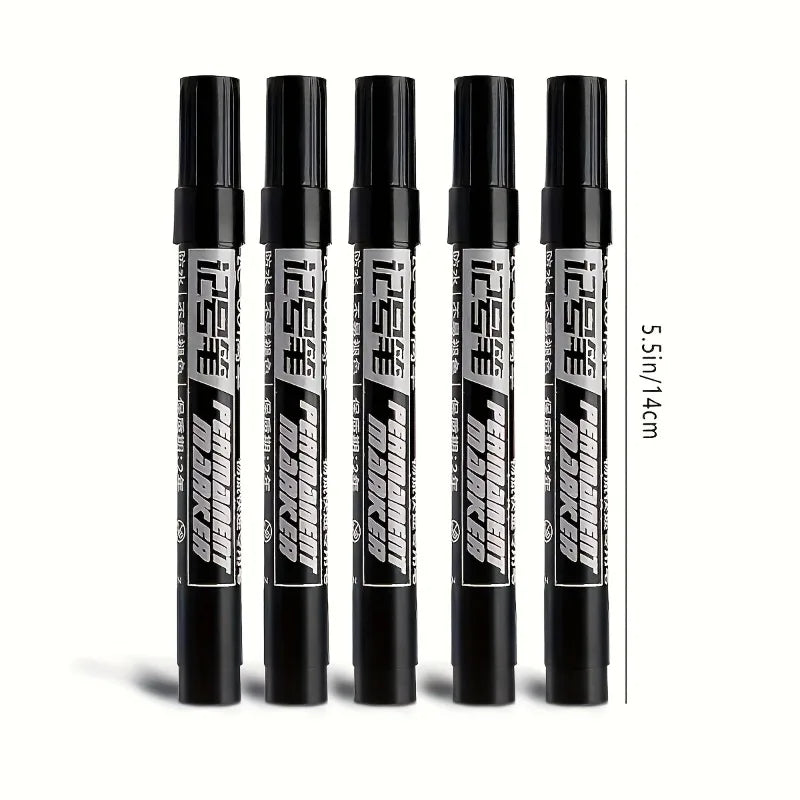 10-Pack Black Permanent Markers – Waterproof Multi-Surface Pens