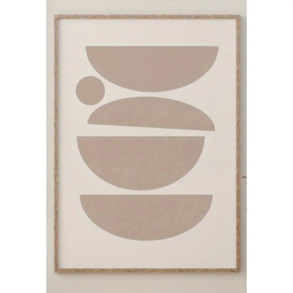 Beige Boho Abstract Plant Canvas Wall Art | Unframed Print