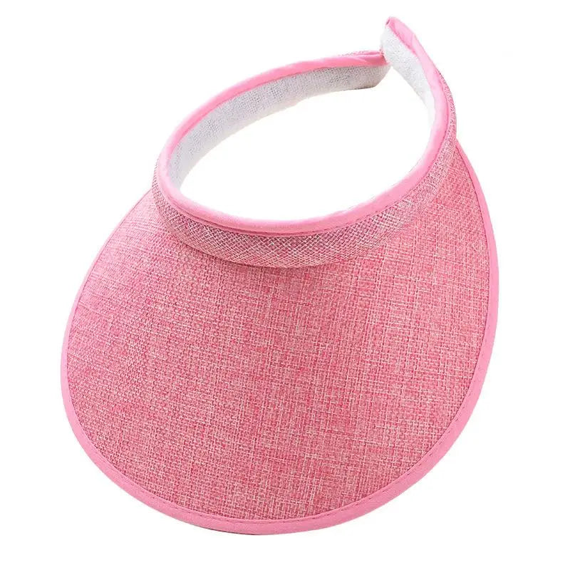 Women's Straw Sun Visor Hat – UV Protection Adjustable Beach Cap