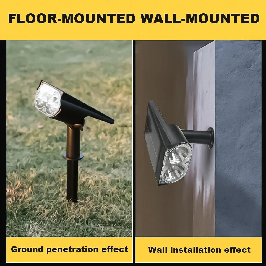 2-LED Solar Spotlight – IP65 Waterproof Outdoor Garden Light