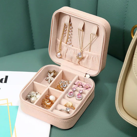 Portable Leather Jewelry Travel Organizer Box | Rings & Earrings Jewelry Travel Organizer Oasis Select