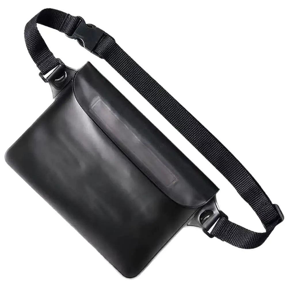 Waterproof Waist Bag – PVC Dry Bag for Water Sports Peaceful Pleasures Health and Wellness Black