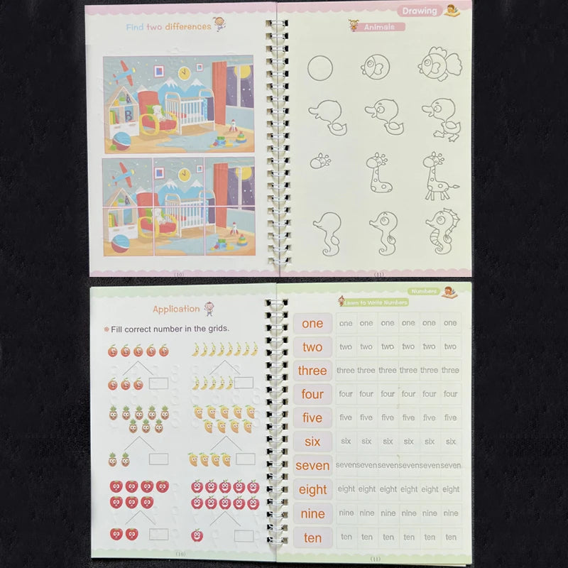Children Reusable Writing Book Wiping English Verison Kids
