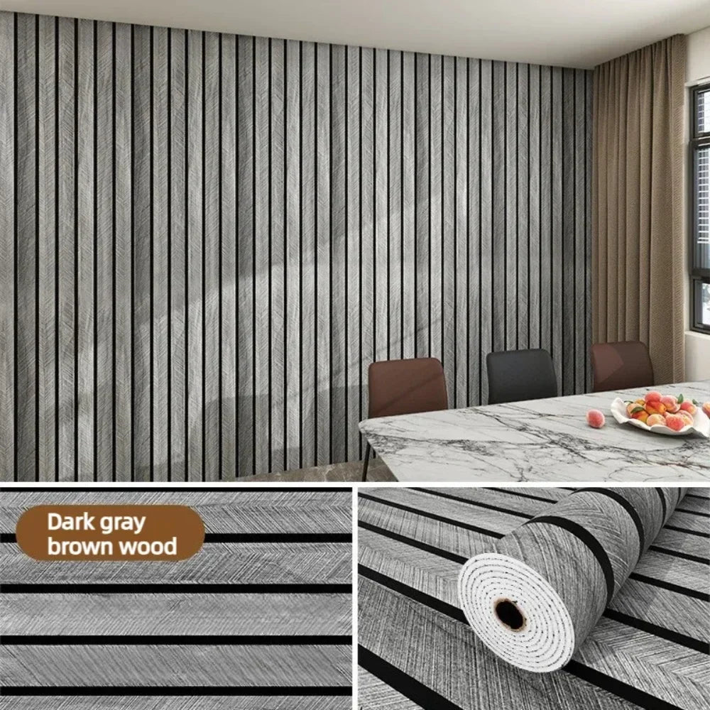 Brown Grid Peel & Stick Wallpaper | Waterproof Faux Plaid PVC