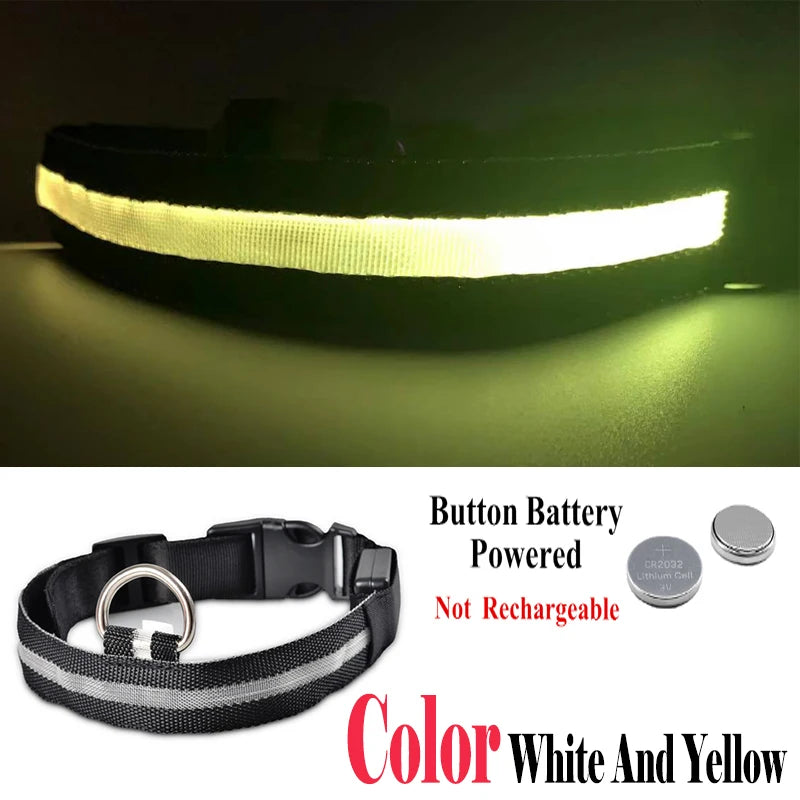Colorful USB Rechargeable Pet Dog LED Glowing Collar Luminous Flashing Necklace Outdoor Walking Night Safety Supplies DC05 Peaceful Pleasures Health and Wellness Battery Mixcolor S(35-43cm)