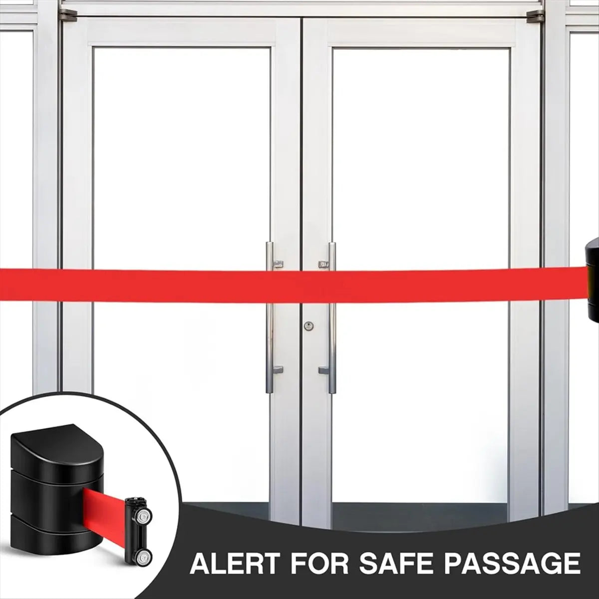 *ABDH 16.4 Ft Magnetic Retractable Wall Barrier Wall Mounted Crowd Control Barrier Safety Belt with ABS Case 2PCS Peaceful Pleasures Health and Wellness