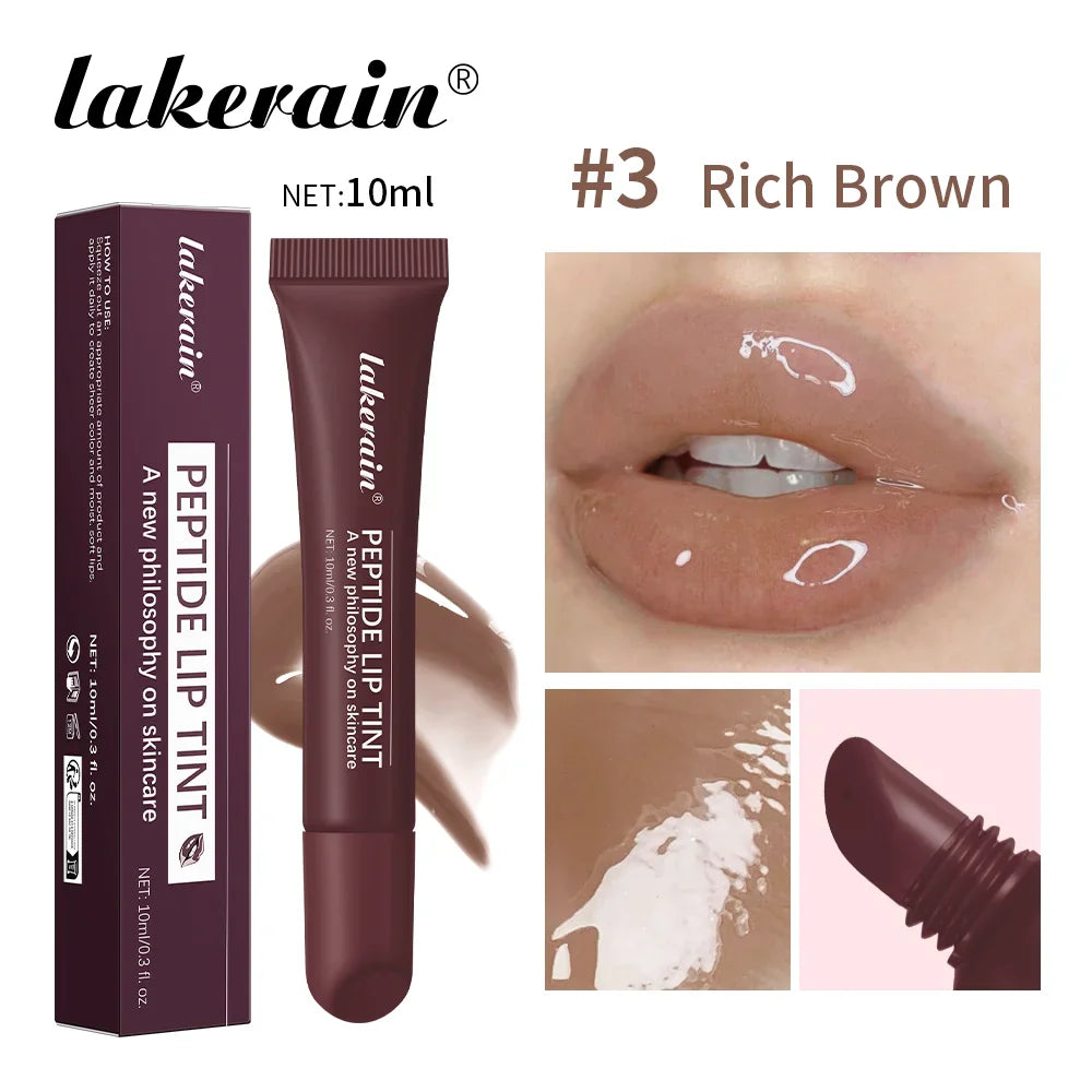 Lakerain Peptide Lip Tint Gloss – Hydrating Mirror Shine, 8 Colors