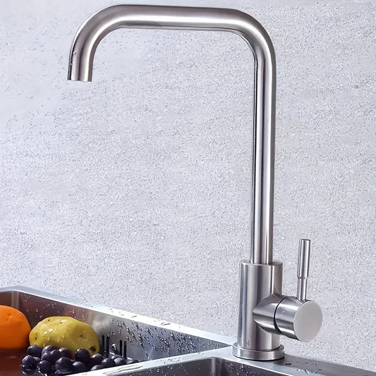 360° Rotatable Stainless Steel Kitchen Faucet | Brushed Finish Kitchen Sink Faucet Peaceful Pleasures Health and Wellness