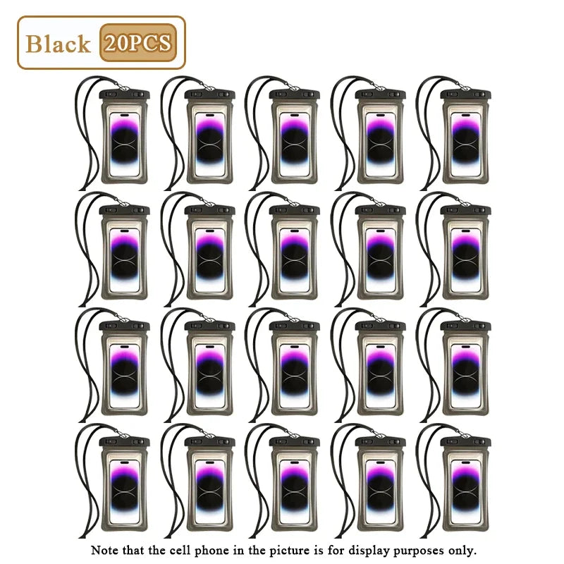 Waterproof Phone Pouch – Air Cushion Float & Touch Screen | 1–20 Pack