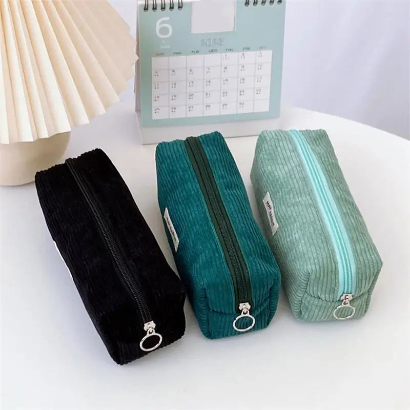 Pencil Bag Large Capacity Simple Cute Pencil Case Large Capacity Multifunctional Canvas Pen Box Desktop Stationery Organizer Peaceful Pleasures Health and Wellness