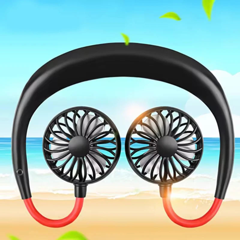 Newest Mini Wearable Usb Charging Air Cooling Conditioner Fan Portable Neck Fan Portable Outdoor Silent Neck Fan Peaceful Pleasures Health and Wellness
