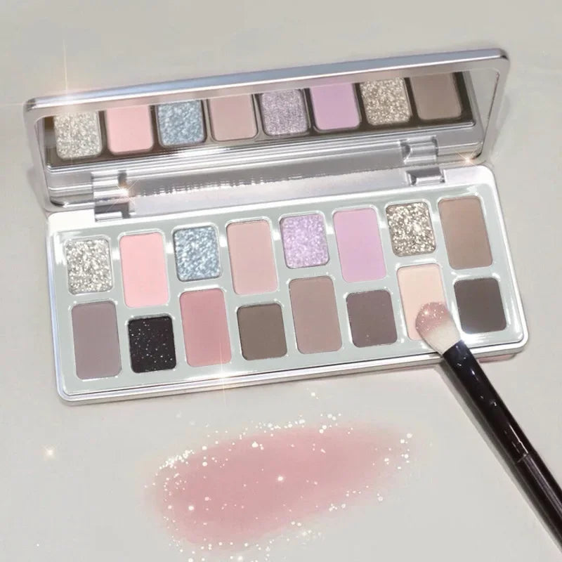 DIKALU 16 Color Shimmer Glitter Eyeshadow Palette | Smoky