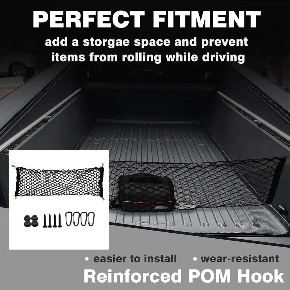 110cm Car Trunk Net Adjustable Elastic Rear Cargo Mesh Organizer with Hooks Universal Auto Accessories for Car SUV Truck Van Peaceful Pleasures Health and Wellness