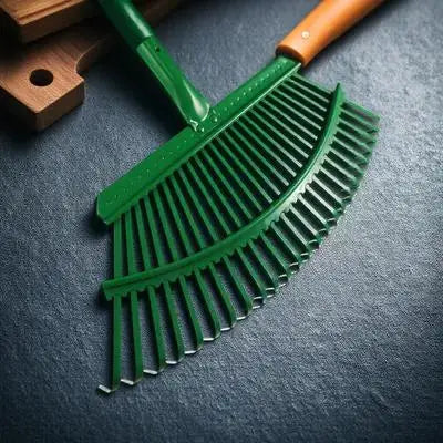 Heavy Duty Carbon Steel Garden Rake for Leaves Lawn Leveling Turf Cleaning Pine Needles Small Debris Grass Clippings Yard Tool Peaceful Pleasures Health and Wellness