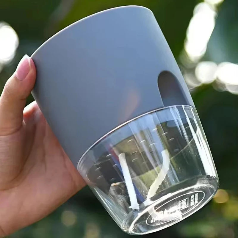 Self Watering Pots for Plants – Double-Layer Plastic Flower Pot with Drainage