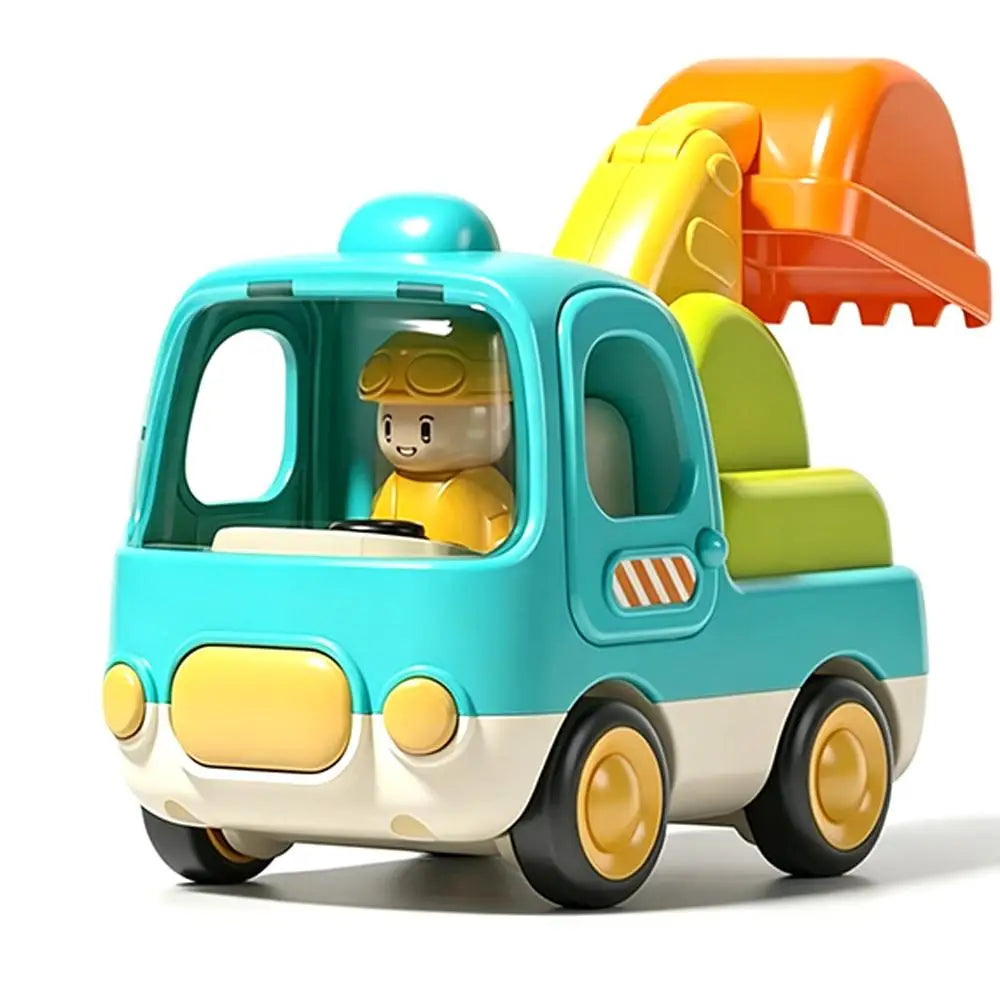 Cartoon Car Toys Dump Truck Mixer Excavator Ladder Helicopter