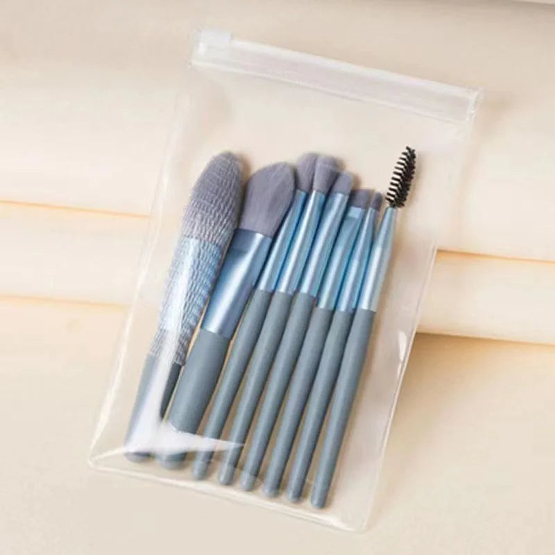 8-Piece Mini Macaron Soft Makeup Brush Set | Beginner Kit