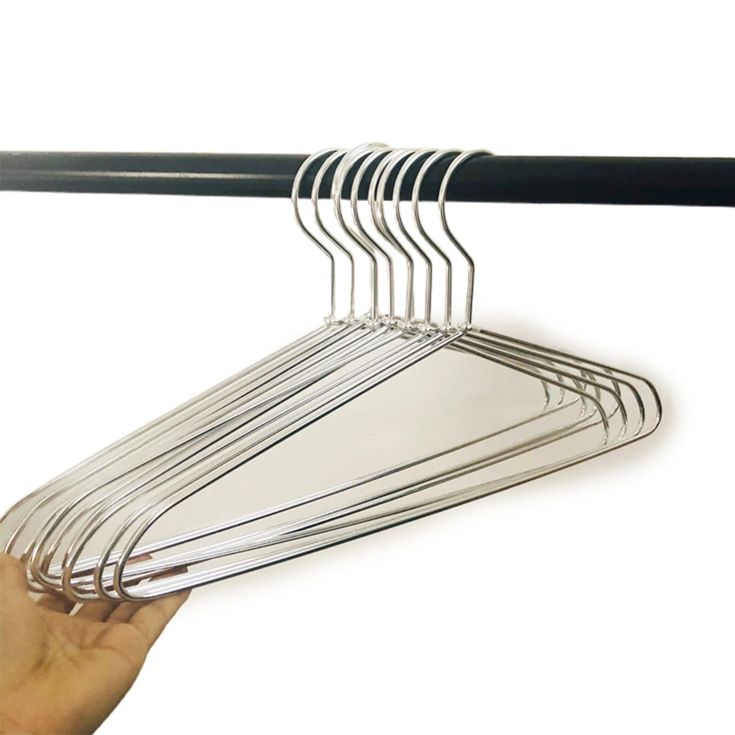 10pcs Silver/Gold Hanger For Clothes Aluminum Alloy Durable Clothes Hanger For Coats Skirts Pants Dress Peaceful Pleasures Health and Wellness B-Silver