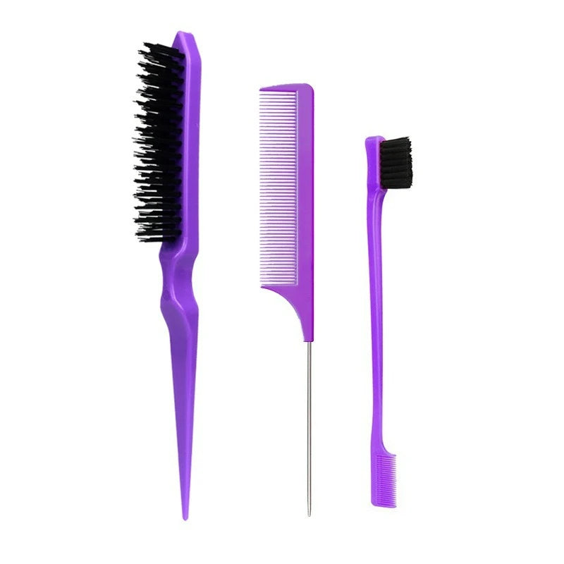 3-Piece Hair Comb Set | Tail Comb, Row Comb & Eyebrow Brush