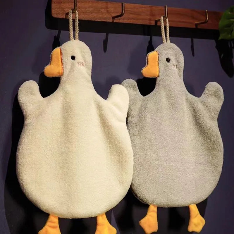Cute Cartoon Goose Hand Towel – Absorbent & Hanging Loop