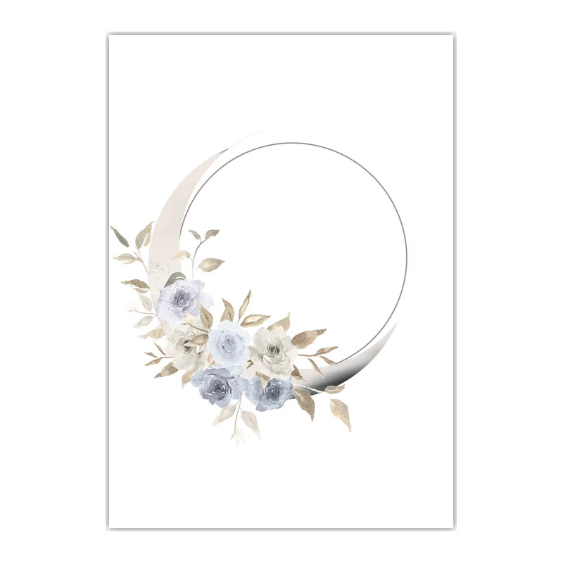 Plant Flower Wall Art, Nordic Moon Canvas Painting, Minimalist Aesthetic Poster Print for Living Room Bedroom Wall Decor Peaceful Pleasures Health and Wellness 02 40x50cm No Frame China Mainland