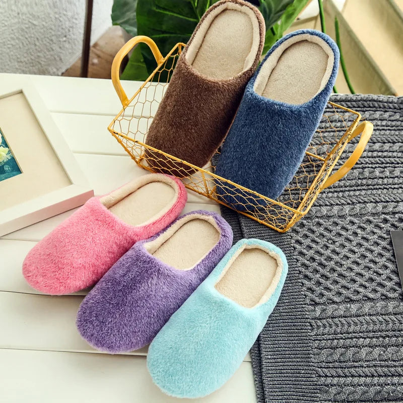 Women's Plush Anti-Slip Indoor Slippers | Warm Winter House Shoes