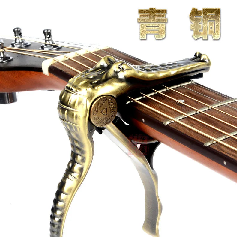 Crocodile Clamp Guitar Capo Quick Change Key Acoustic Classic Tone
