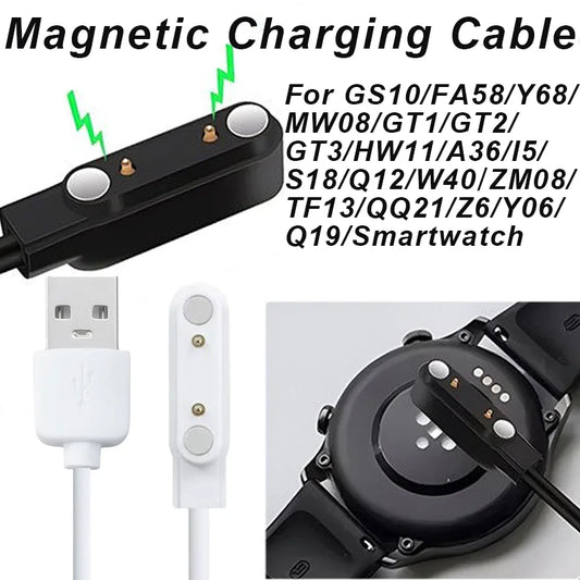 Magnetic Smart Watch Charger Cable – GT1 GT2 Y68 GS10 Universal Peaceful Pleasures Health and Wellness