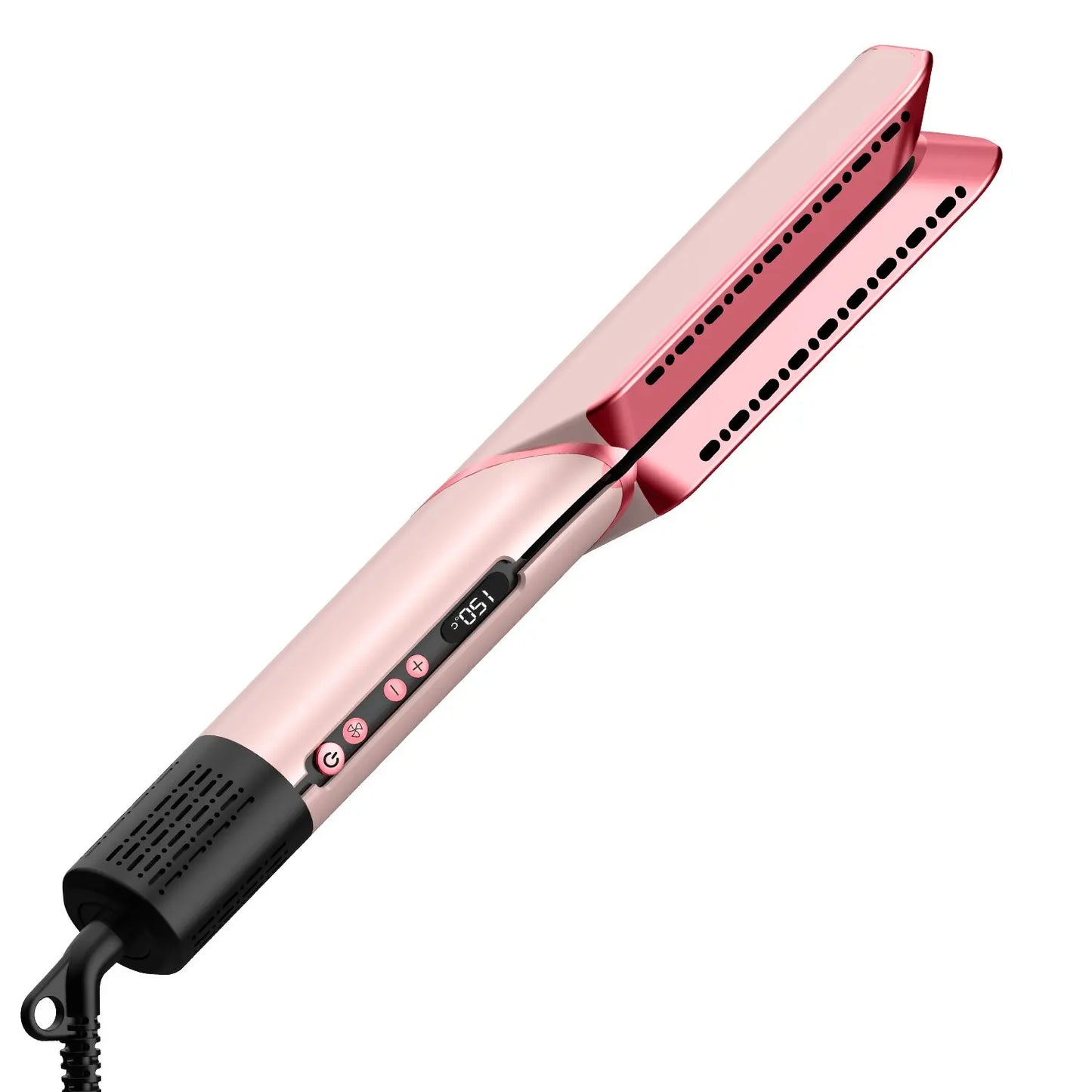 2 in 1 Hair Straightener & Hair Dryer Negative Ion Hair straightener Dry wet use High-Speed Brushless Motor Straightening Brush Peaceful Pleasures Health and Wellness pink EU