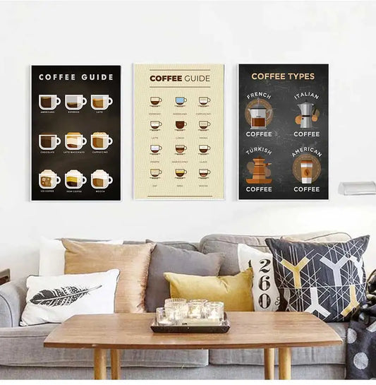 Kitchen Bars Cafe Posters Vintage Coffee Canvas Paintings Nordic Coffee Menu Wall Art Prints Pictures for Living Room Home Decor Peaceful Pleasures Health and Wellness