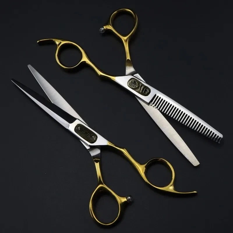 6 Inch Coiffeuses Barberia Accesorios Hair Scissors Barber Tijeras Professional Hairdressing Scissors Tools for Hairdresser 6CR Peaceful Pleasures Health and Wellness