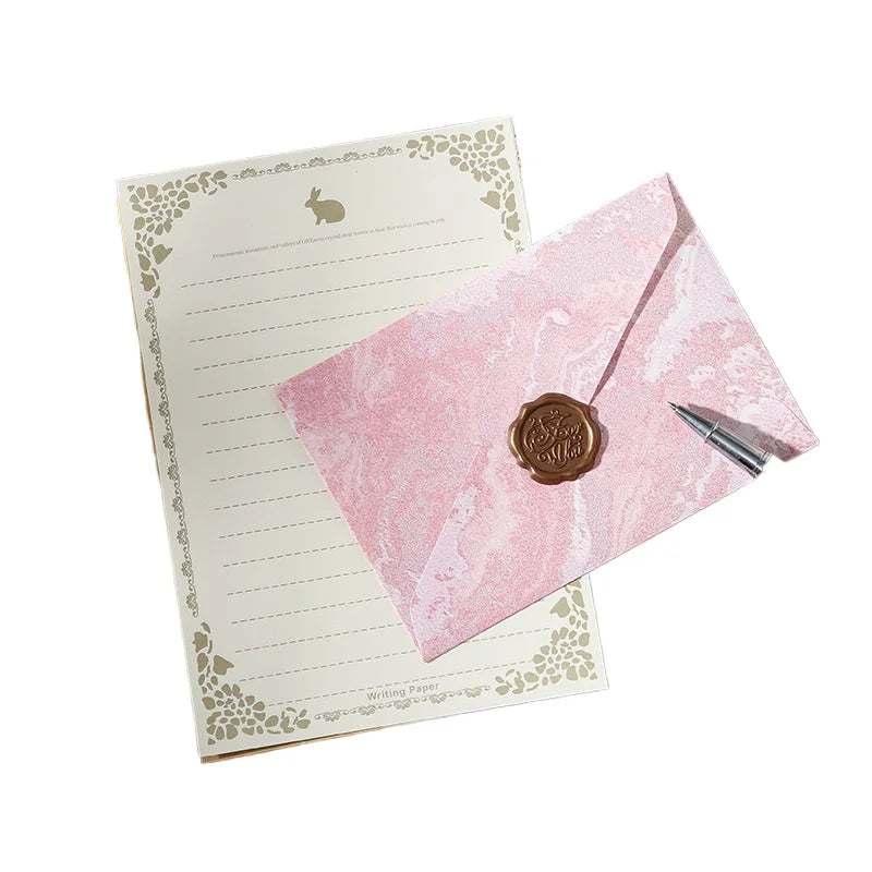 gilding Valentine's Day Envelope Letter Set Embossed Texture Handwritten Love Letter Lacquer Envelope Peaceful Pleasures Health and Wellness