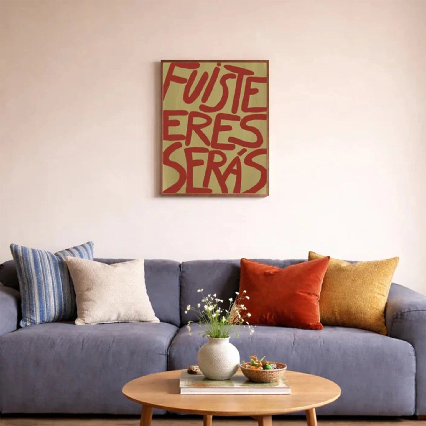 Spanish Fuiste Eres Serás Quote Canvas Wall Art Print | Decor