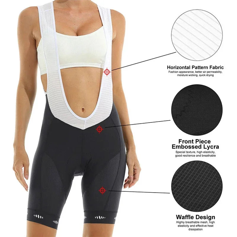 X-TIGER Women's Padded Cycling Bib Shorts UPF 50+ MTB Tights