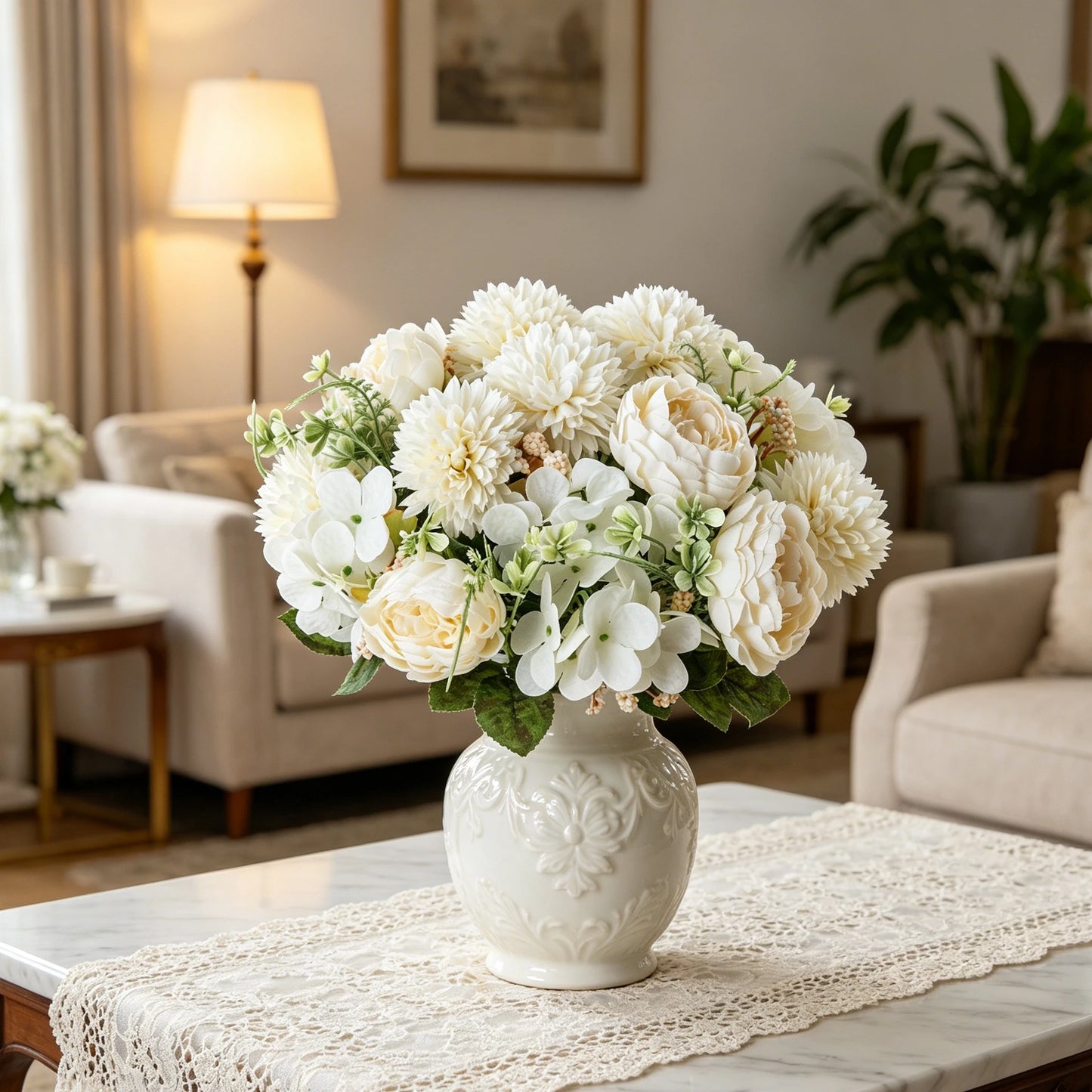 Silk Peony Artificial Flower Bouquet for Wedding & Home Decor