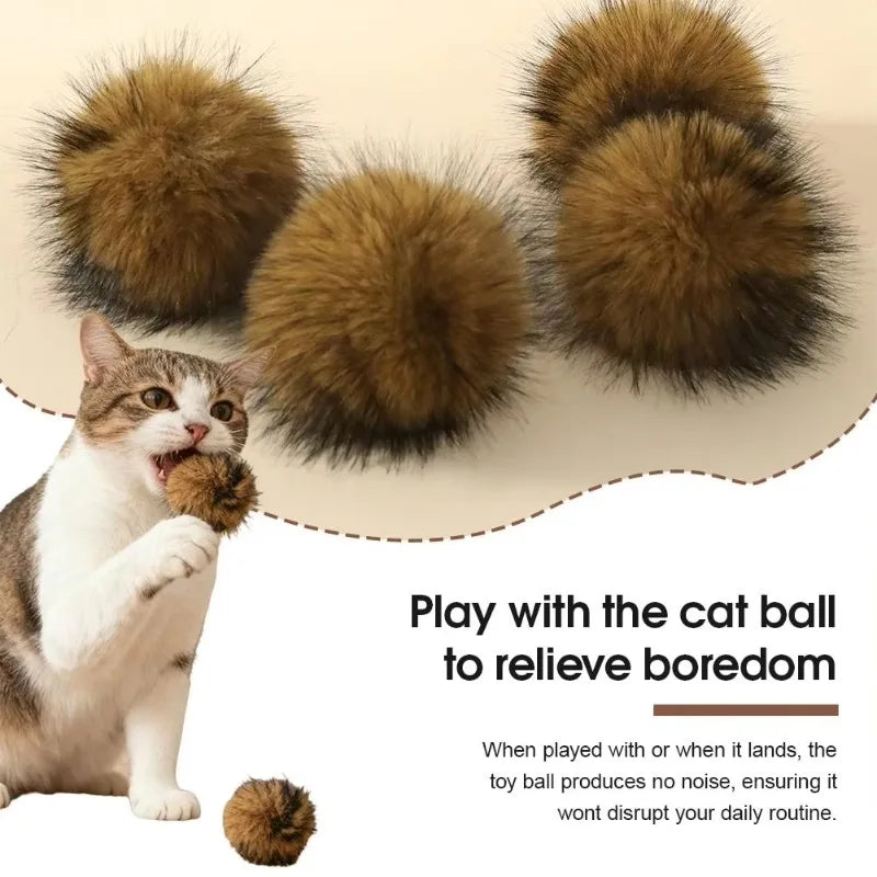 Silent Wool Ball Cat Toys – Interactive Self-Play 1–10 Pack