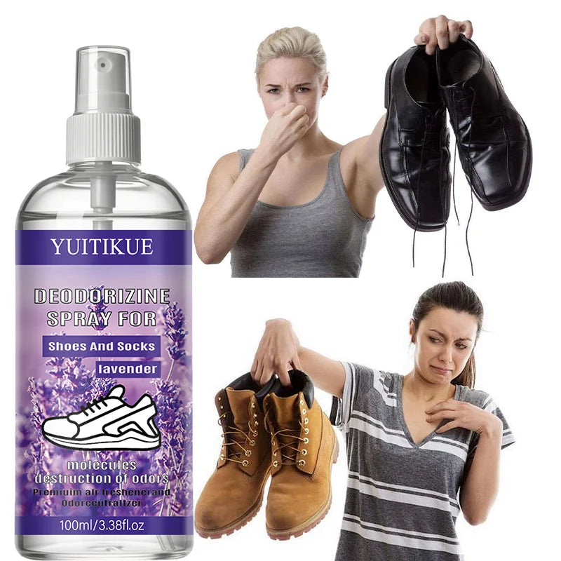 YUITIKUE Lavender Shoe & Sock Deodorizer Spray 100ml Deodorizing Spray Peaceful Pleasures Health and Wellness