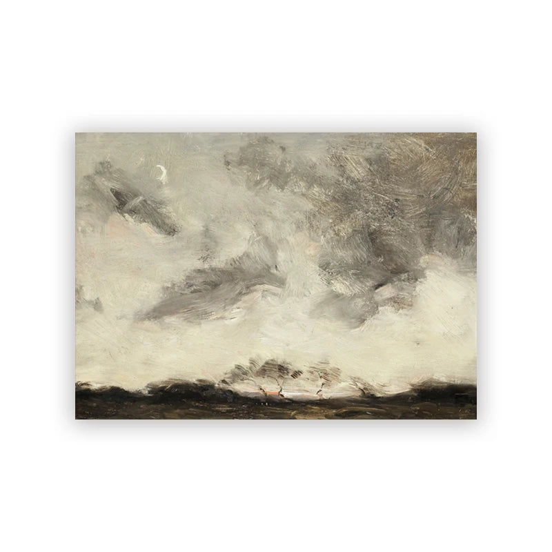 Vintage County Landscape Gallery Wall Art Prints Rustic Moody Cloud Oil Painting Canvas Prints Antique Flower Pictures Decor Peaceful Pleasures Health and Wellness