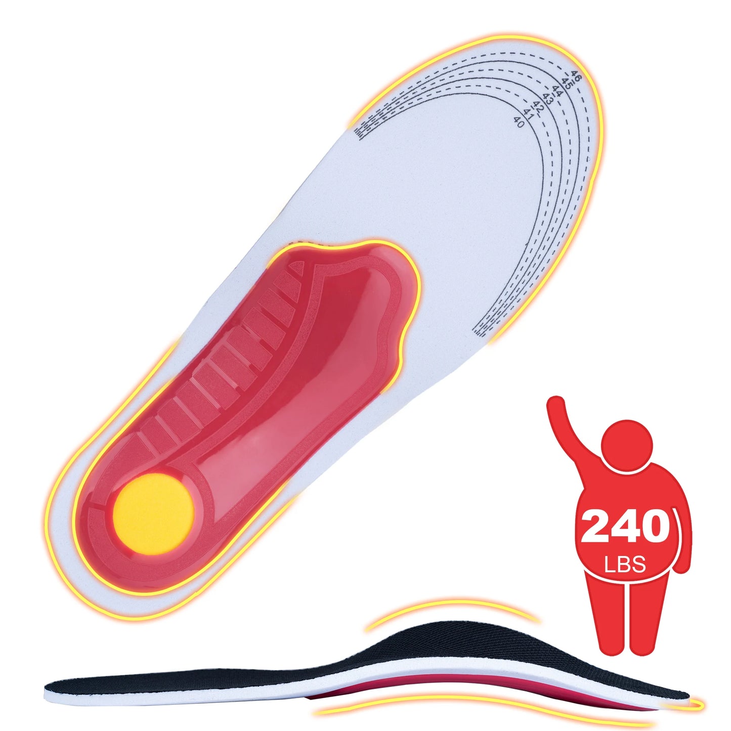 Orthotic Insoles for Men Women Heavy Duty Arch Support Flatfoot Orthopedic Insoles Damping Cushion Plantar Fasciitis Pain Relief Peaceful Pleasures Health and Wellness