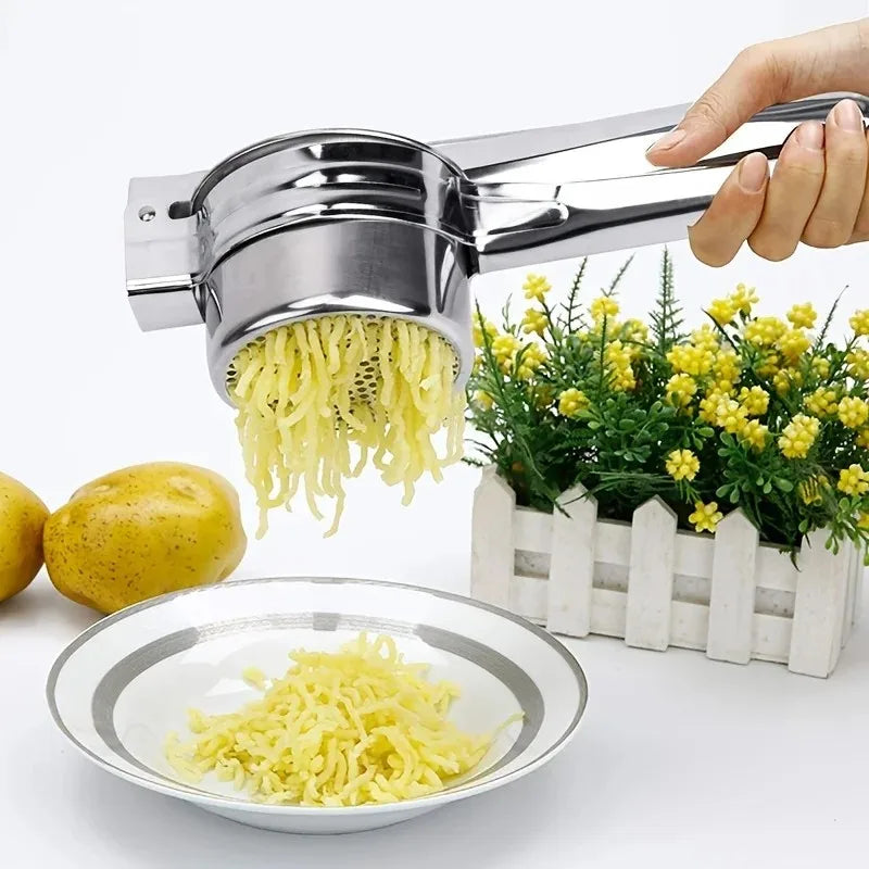 1pc Stainless Steel Potato Ricer, Manual Masher For Potatoes, Fruits, Vegetables, Yams, Squash, Baby Food And More Peaceful Pleasures Health and Wellness