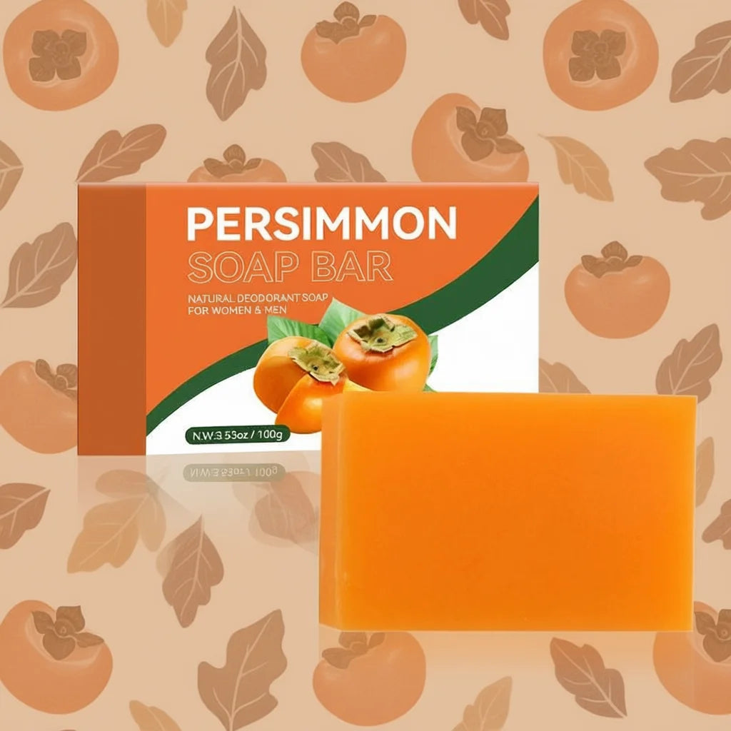Persimmon Cleansing Soap Bar 100g/200g Body Care Face Wash Exfoliating Soap Fruit Handmade Shower Soap Peaceful Pleasures Health and Wellness