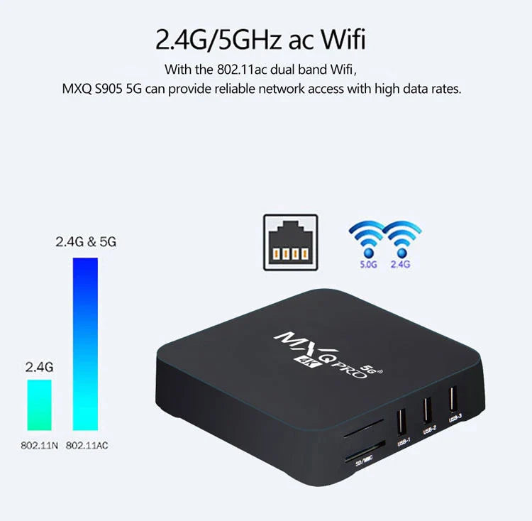 Android 14 TV Box 4K WiFi 6 BT 5.4 – 8GB RAM 128GB Storage