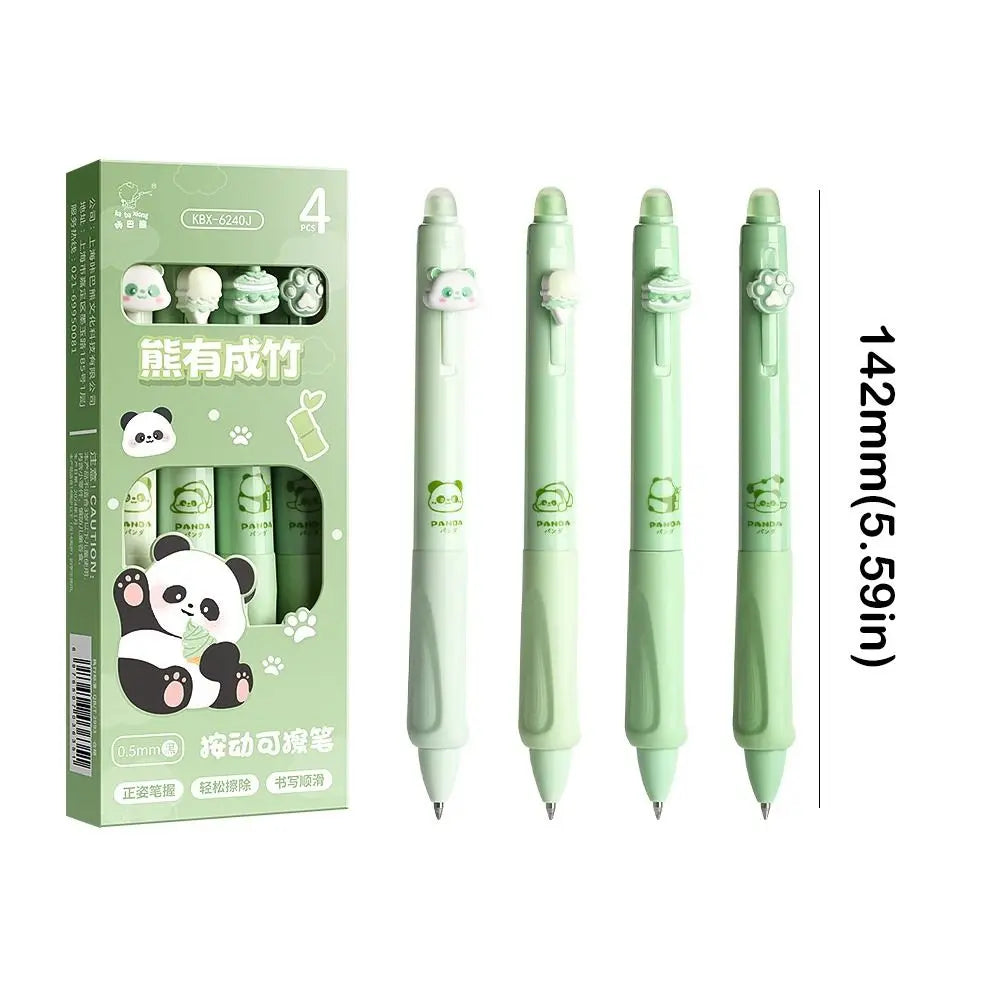 Kawaii Aesthetic 1PC Thermal Eraser Pen Cartoon Black Blue Ink Erasable Gel Pen INS Cute 0.5mm Neutral Pen Student Peaceful Pleasures Health and Wellness