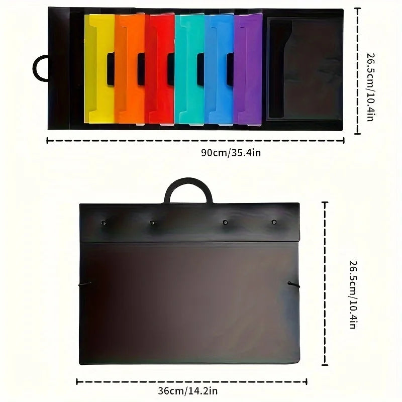 A4 Gradient 6-Pocket Expandable File Folder | Document Organizer