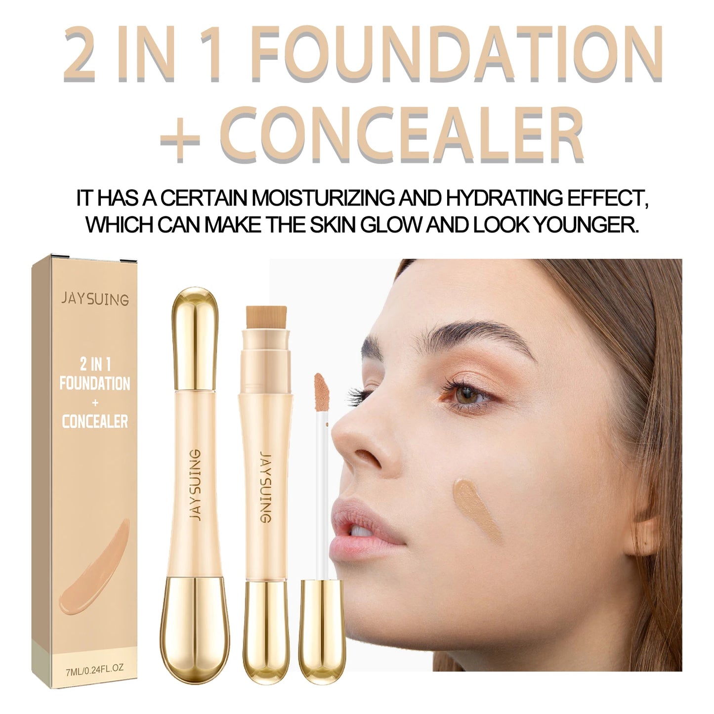 Jaysuing Dual-Ended Liquid Concealer & Foundation Wand