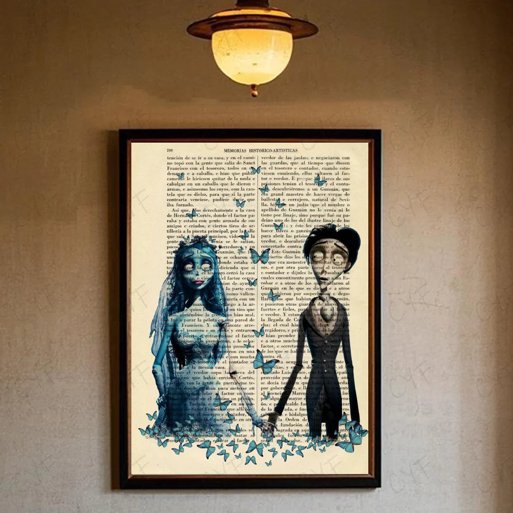 Corpse Bride Cartoon Poster – HD Waterproof PVC Wall Art Decor Wall Art Poster Peaceful Pleasures Health and Wellness
