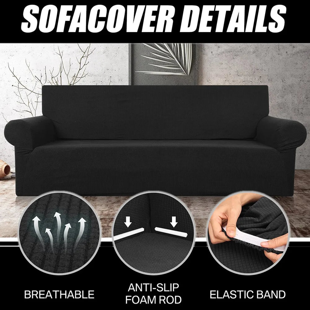 Adjustable Elastic Sofa Cover Armchair Protector Corner L Shape Stretch Slipcovers Couch Cover 1/2/3/4/5 Seater For Living Room Peaceful Pleasures Health and Wellness