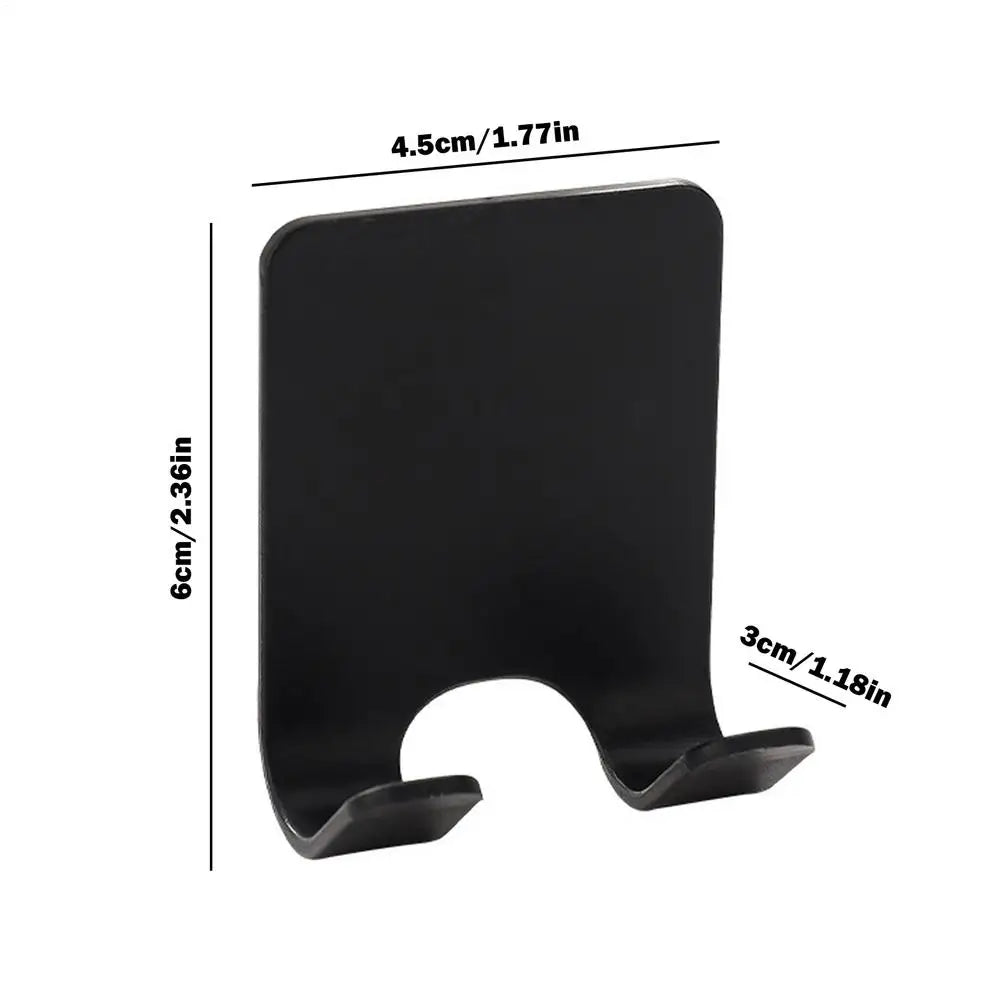 Adhesive Razor Holder Wall Mounted Bathroom For Shower Hook Rack Shaver Holder Plastic Hook Holder Razor Rack Peaceful Pleasures Health and Wellness Black
